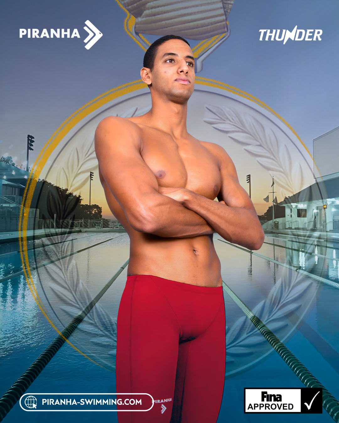 Fina Approved Championship Swimsuit For Men-Thunder-From Piranha