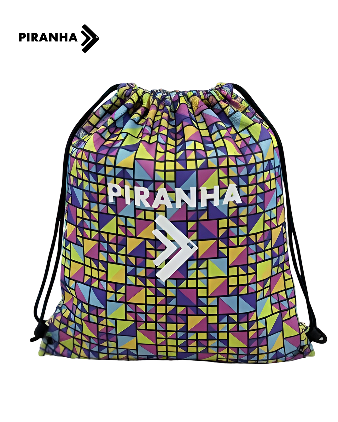 Piranha Mesh Backpack Neon Blocks Bag - PIRANHA